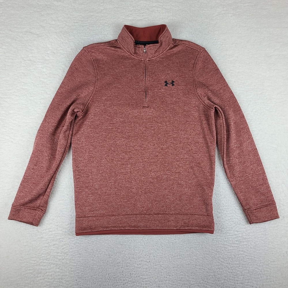 Under Armour Storm Sweater Mens Medium Pale Orange Loose Coldgear Tech Golf